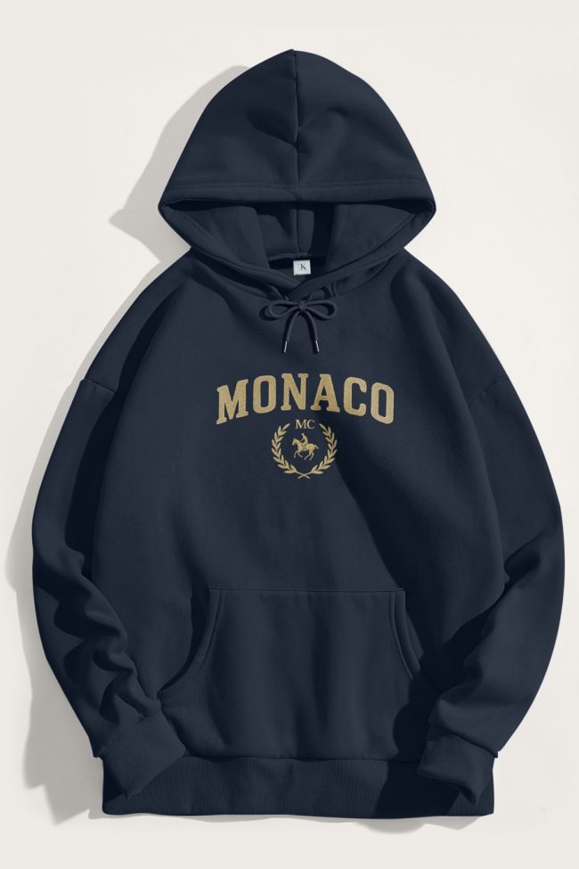 Monaco Equestrian, Φούτερ με Κουκούλα σε Μπλε Χρώμα