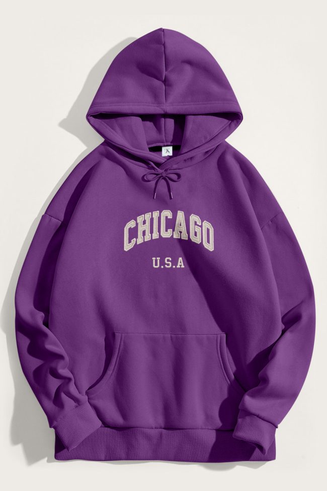Chicago State, Φούτερ με Κουκούλα σε Μωβ Χρώμα