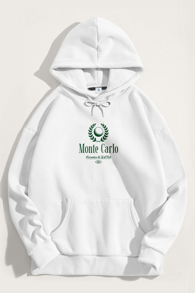Monte Carlo Legacy, Φούτερ με Κουκούλα σε Λευκό Χρώμα