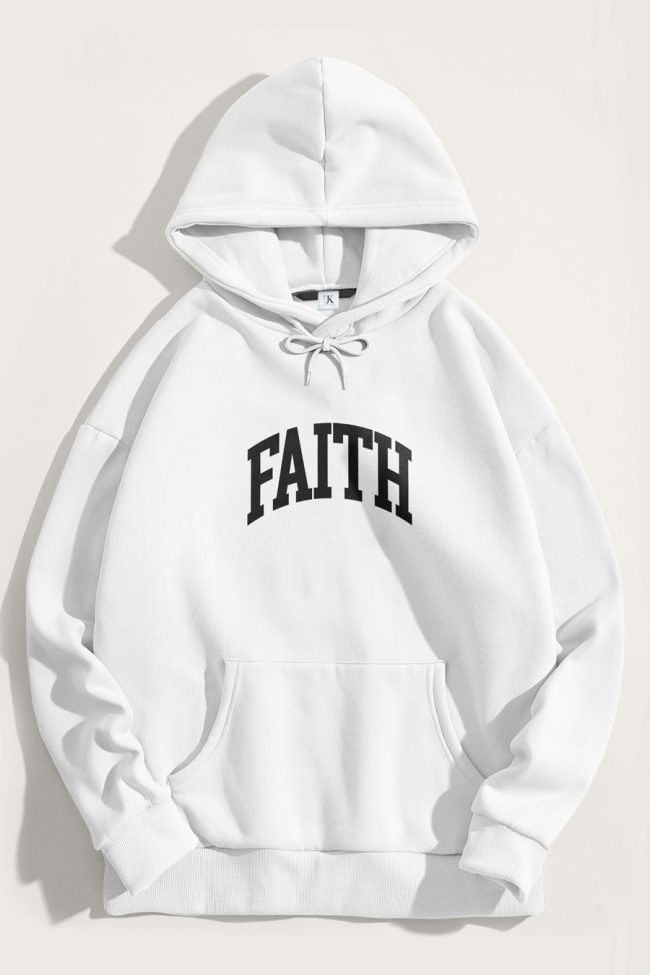 Faith Arc, Φούτερ με Κουκούλα σε Λευκό Χρώμα