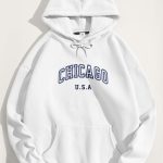 Chicago Navy, Φούτερ με Κουκούλα σε Λευκό Χρώμα
