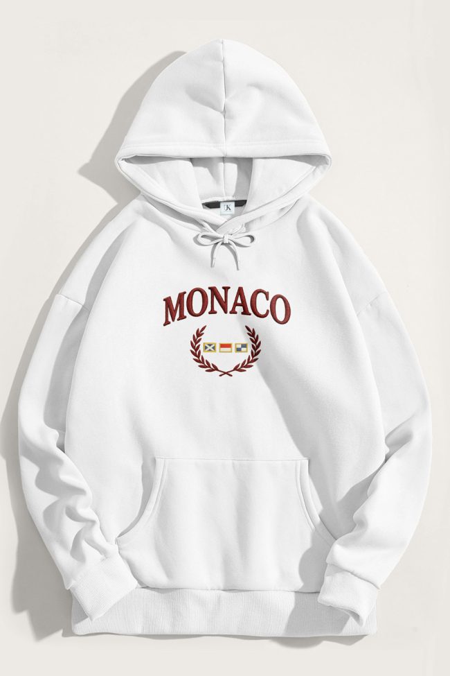 Monaco Royal, Φούτερ με Κουκούλα σε Λευκό Χρώμα