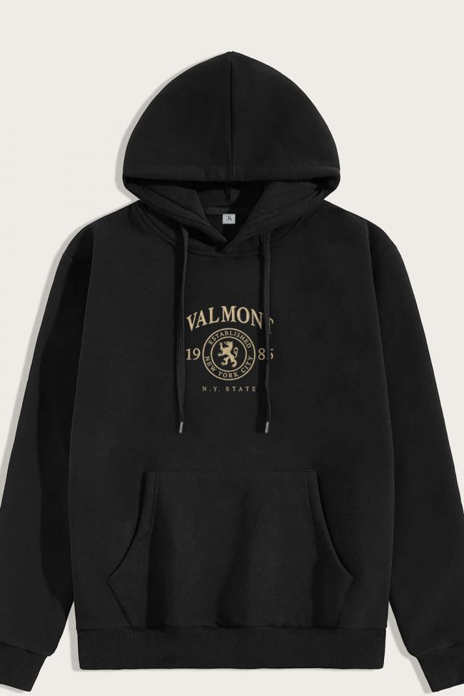 Valmont New York 1985, Φούτερ με Κουκούλα σε Μαύρο Χρώμα