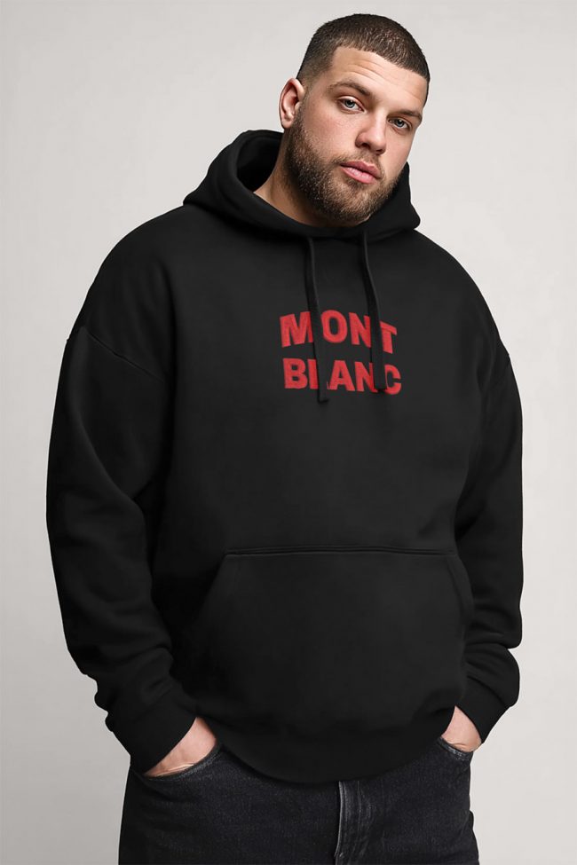 Mont Blanc Red, Φούτερ με Κουκούλα σε Μαύρο Χρώμα