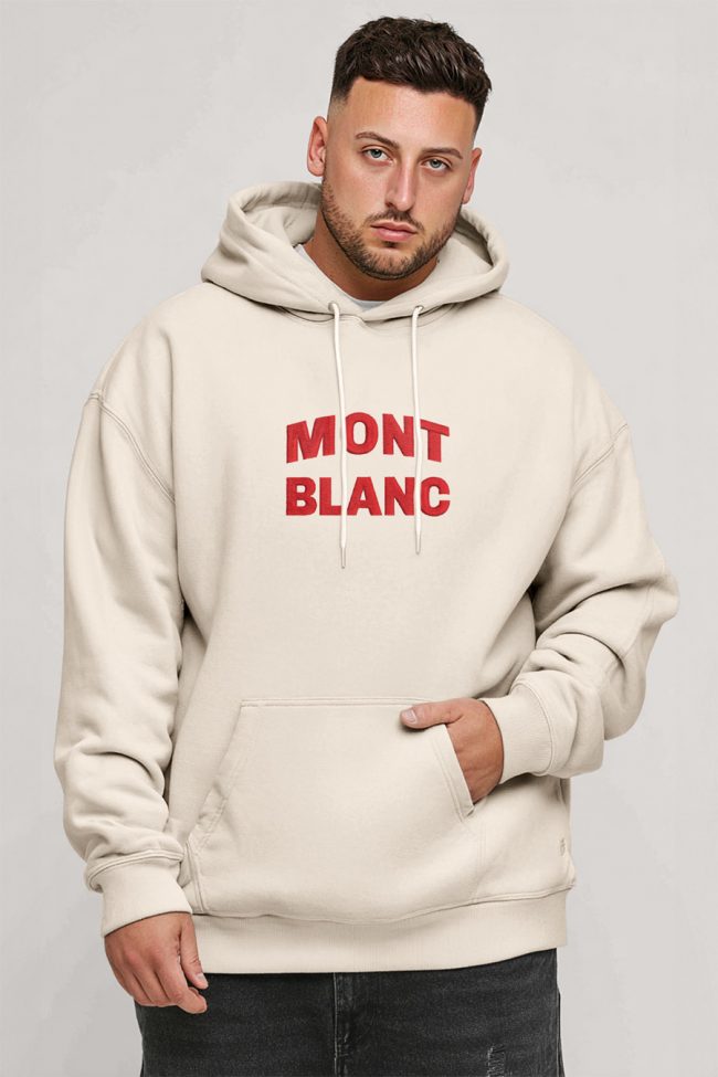 Mont Blanc Red, Φούτερ με Κουκούλα σε Εκρού Χρώμα