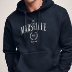 Marseille, Φούτερ με Κουκούλα σε Μπλε Χρώμα