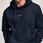 Faith Minimal, Φούτερ με Κουκούλα σε Μπλε Χρώμα