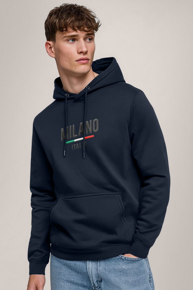 Milano Stripe Bold, Φούτερ με Κουκούλα σε Μπλε Χρώμα