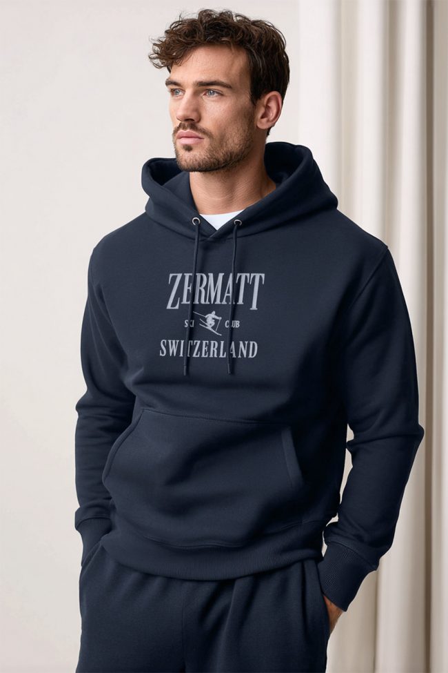 Zermatt Switzerland, Φούτερ με Κουκούλα σε Μπλε Χρώμα