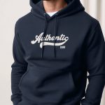 Authentic League, Φούτερ με Κουκούλα σε Μπλε Χρώμα