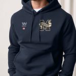 Monaco Monogram, Φούτερ με Κουκούλα σε Μπλε Χρώμα