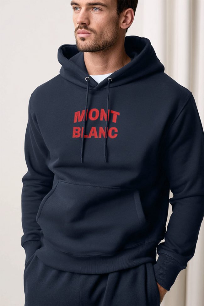 Mont Blanc Red, Φούτερ με Κουκούλα σε Μπλε Χρώμα