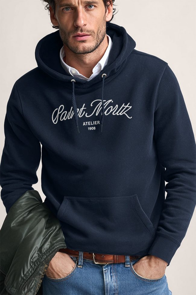 Saint Moritz Atelier, Φούτερ με Κουκούλα σε Μπλε Χρώμα