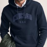 Chicago Navy, Φούτερ με Κουκούλα σε Μπλε Χρώμα