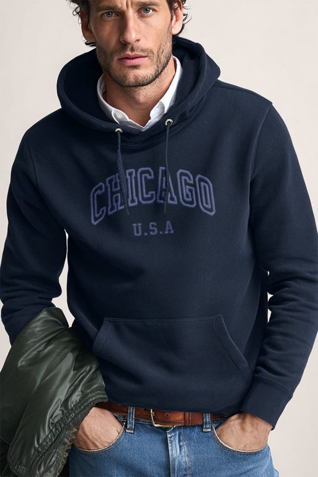 Chicago Navy, Φούτερ με Κουκούλα σε Μπλε Χρώμα