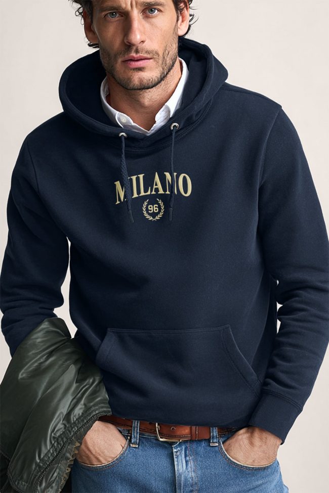 Milano Gold, Φούτερ με Κουκούλα σε Μπλε Χρώμα