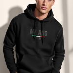 Milano Stripe Bold, Φούτερ με Κουκούλα σε Μαύρο Χρώμα
