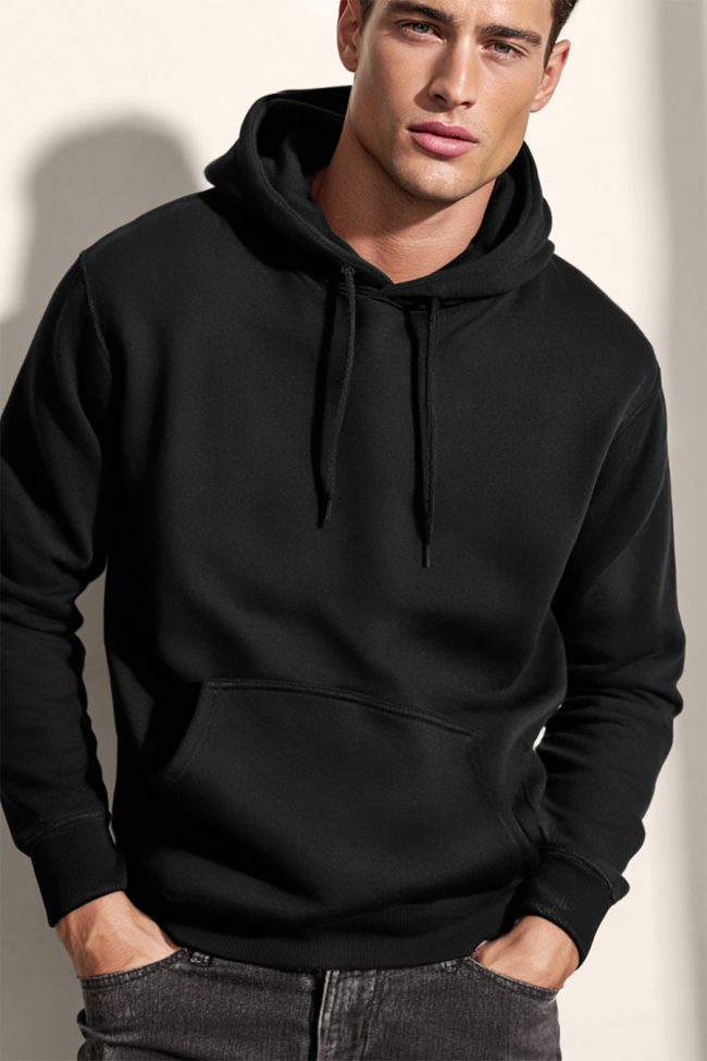 Essential Hoodie, Φούτερ με Κουκούλα σε Μαύρο Χρώμα