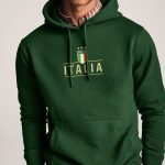 Italia Gold Stars, Φούτερ με Κουκούλα σε Πράσινο Χρώμα