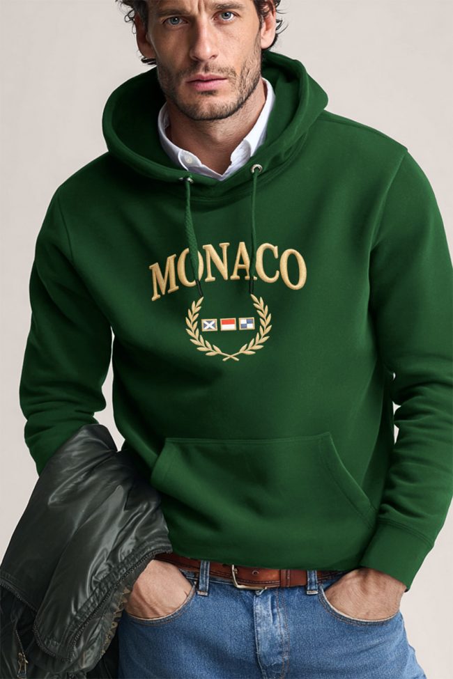 Monaco Royal, Φούτερ με Κουκούλα σε Πράσινο Χρώμα