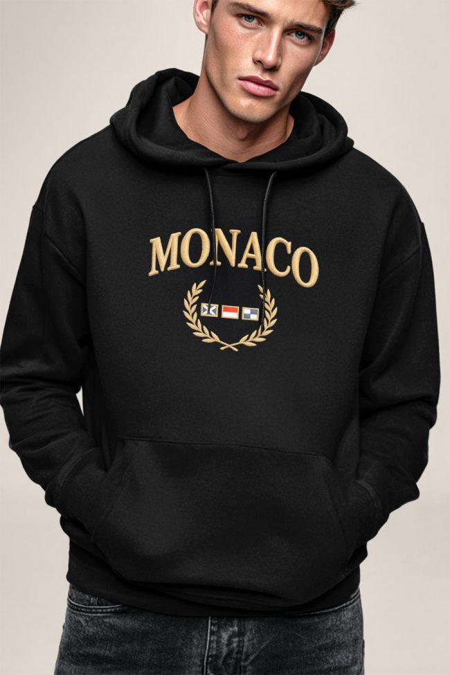 Monaco Royal, Φούτερ με Κουκούλα σε Μαύρο Χρώμα