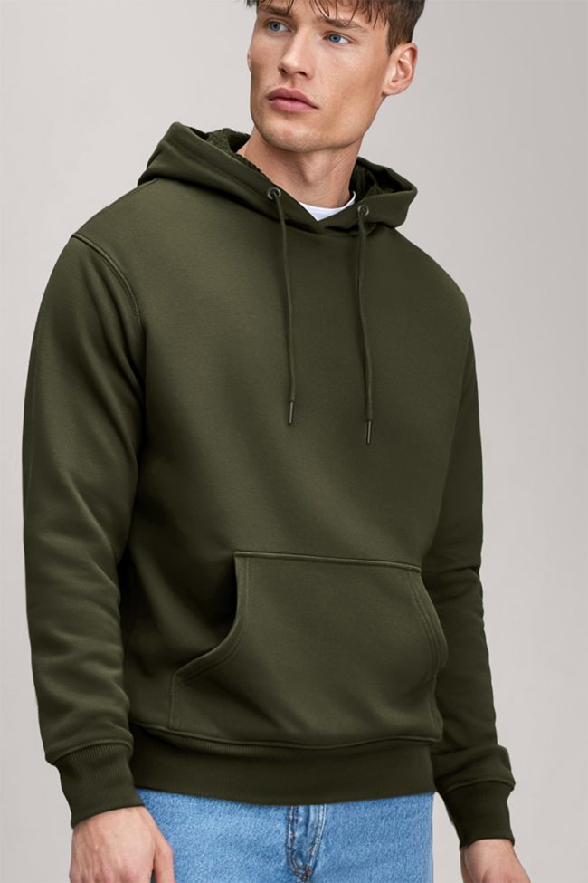 Essential Hoodie, Φούτερ με Κουκούλα σε Χακί Χρώμα