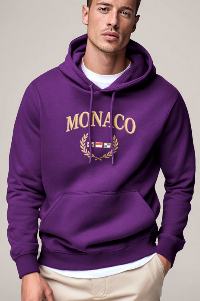 Monaco Royal, Φούτερ με Κουκούλα σε Μωβ Χρώμα