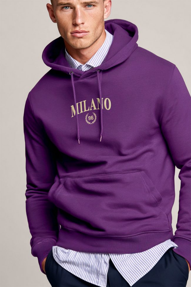 Milano Gold, Φούτερ με Κουκούλα σε Μωβ Χρώμα