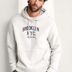 Brooklyn District, Φούτερ με Κουκούλα σε Λευκό Χρώμα