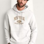 New York Extraordinary, Φούτερ με Κουκούλα σε Λευκό Χρώμα