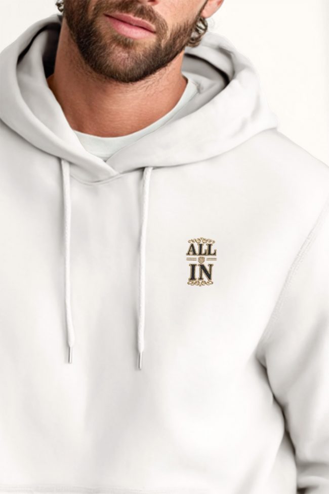 All In Golden Mini, Φούτερ με Κουκούλα σε Λευκό Χρώμα