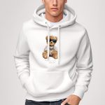 Bling Teddy, Φούτερ με Κουκούλα σε Λευκό Χρώμα