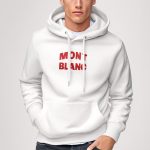 Mont Blanc Red, Φούτερ με Κουκούλα σε Λευκό Χρώμα