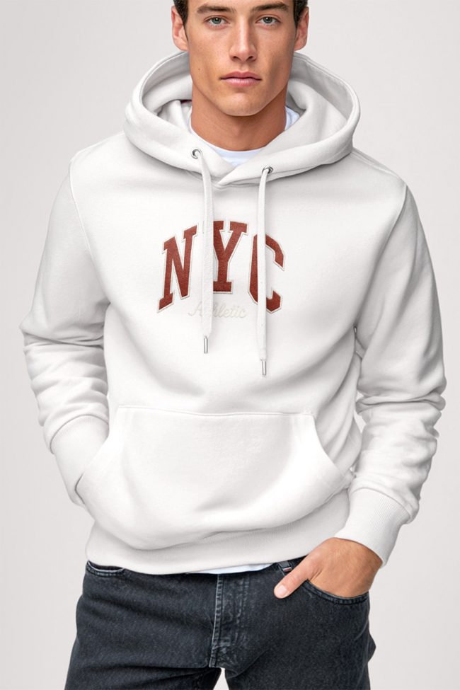 New York Athletic, Φούτερ με Κουκούλα σε Λευκό Χρώμα