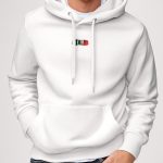 Italia Modern Brush, Φούτερ με Κουκούλα σε Λευκό Χρώμα