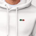 Italy Minimal, Φούτερ με Κουκούλα σε Λευκό Χρώμα