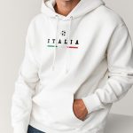 Italia Goal, Φούτερ με Κουκούλα σε Λευκό Χρώμα