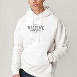 Elite Club, Φούτερ με Κουκούλα σε Λευκό Χρώμα