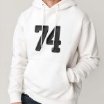Black 74, Φούτερ με Κουκούλα σε Λευκό Χρώμα