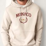 Monaco Royal, Φούτερ με Κουκούλα σε Εκρού Χρώμα