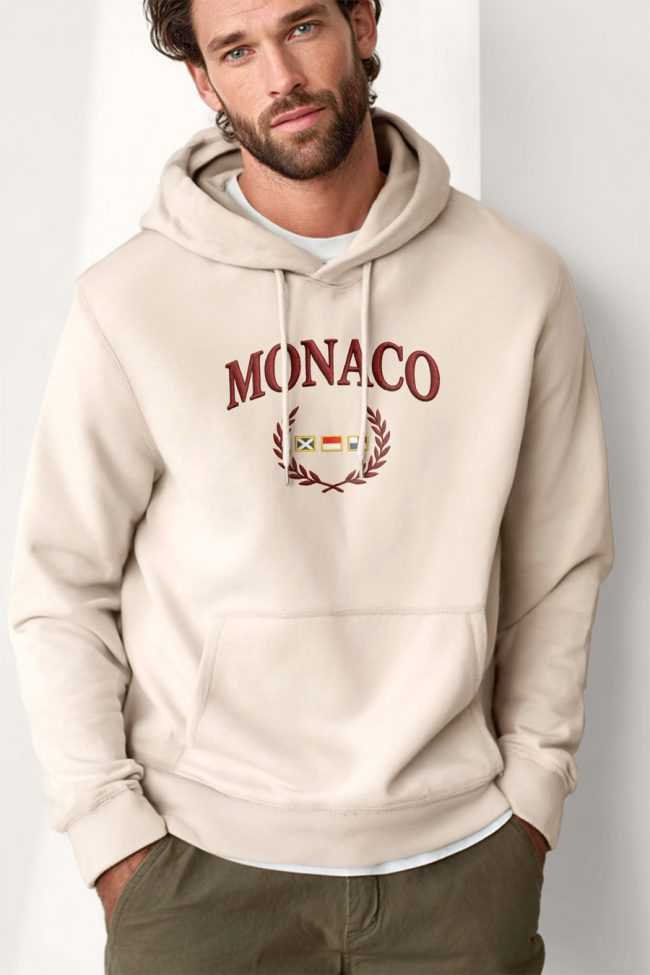 Monaco Royal, Φούτερ με Κουκούλα σε Εκρού Χρώμα