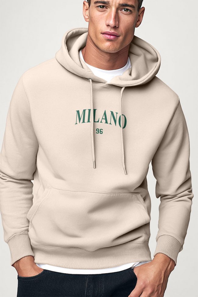 Milano 96, Φούτερ με Κουκούλα σε Εκρού Χρώμα