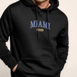 Miami Florida, Φούτερ με Κουκούλα σε Μαύρο Χρώμα
