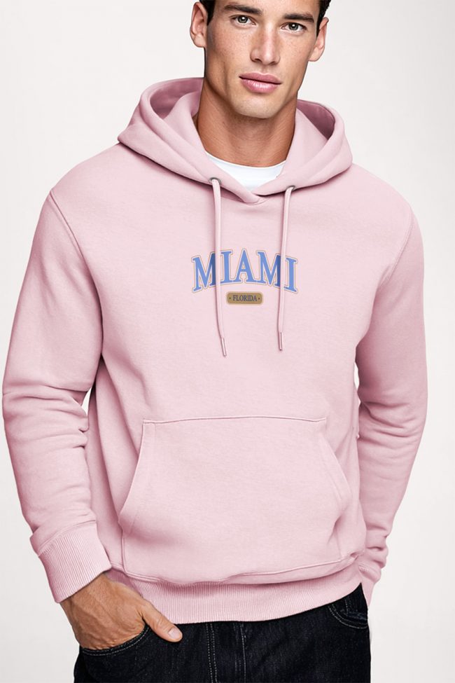 Miami Florida, Φούτερ με Κουκούλα σε Ροζ Χρώμα