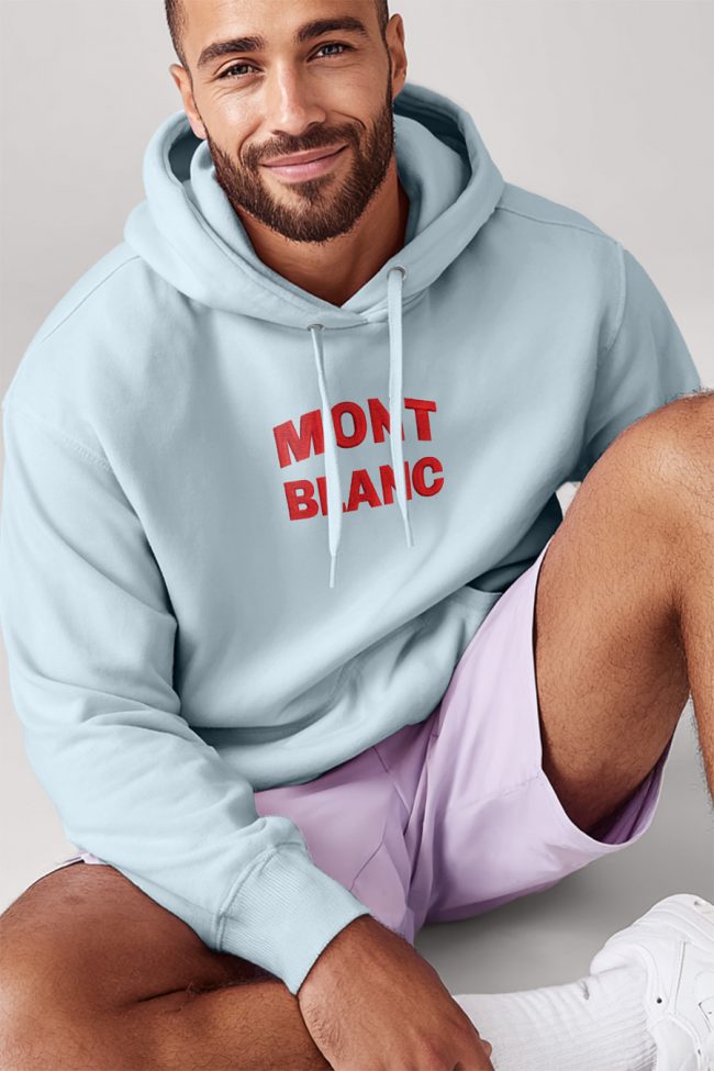 Mont Blanc Red, Φούτερ με Κουκούλα σε Γαλάζιο Χρώμα