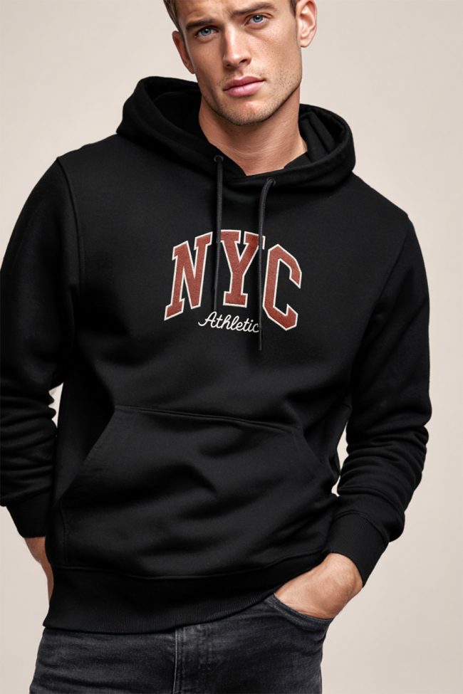 New York Athletic, Φούτερ με Κουκούλα σε Μαύρο Χρώμα