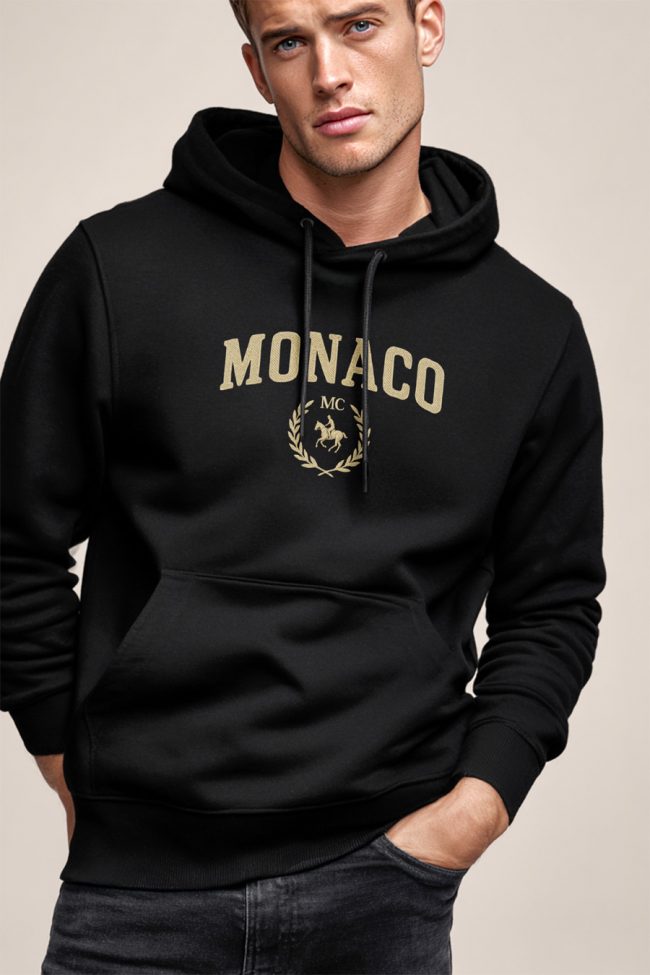 Monaco Equestrian, Φούτερ με Κουκούλα σε Μαύρο Χρώμα
