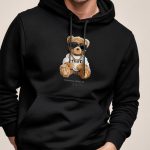 Bling Teddy, Φούτερ με Κουκούλα σε Μαύρο Χρώμα