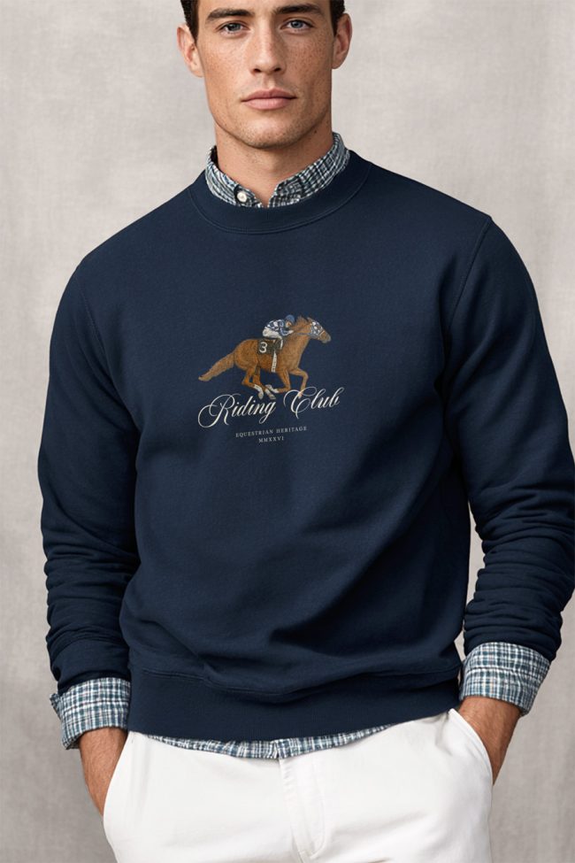 Riding Club, Φούτερ σε Μπλε Χρώμα