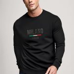 Milano Stripe Bold, Φούτερ σε Μαύρο Χρώμα